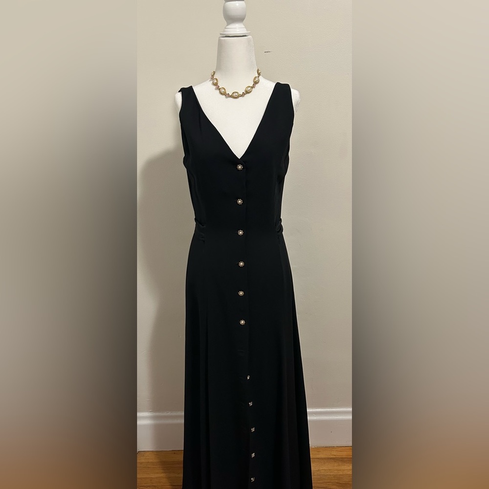 Vintage Cynthia rowley black 90s button up dress